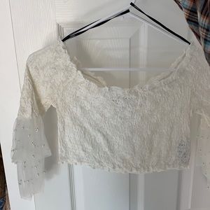 forever 21 off the shoulder funky top